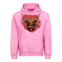 Fuchsia Pink highland cow valentines Urban Hoodie - JahusDesignShop