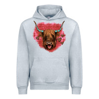Heather Grey highland cow valentines Urban Hoodie - JahusDesignShop