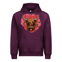 Mauve Wine highland cow valentines Urban Hoodie - JahusDesignShop