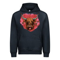 Navy highland cow valentines Urban Hoodie - JahusDesignShop