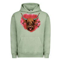 Pigment Oil Green highland cow valentines Urban Hoodie - JahusDesignShop