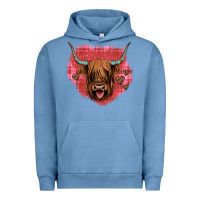 Pigment Pebble Blue highland cow valentines Urban Hoodie - JahusDesignShop
