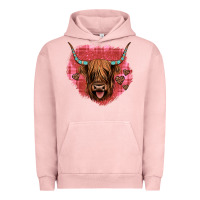 Pigment Salmon highland cow valentines Urban Hoodie - JahusDesignShop