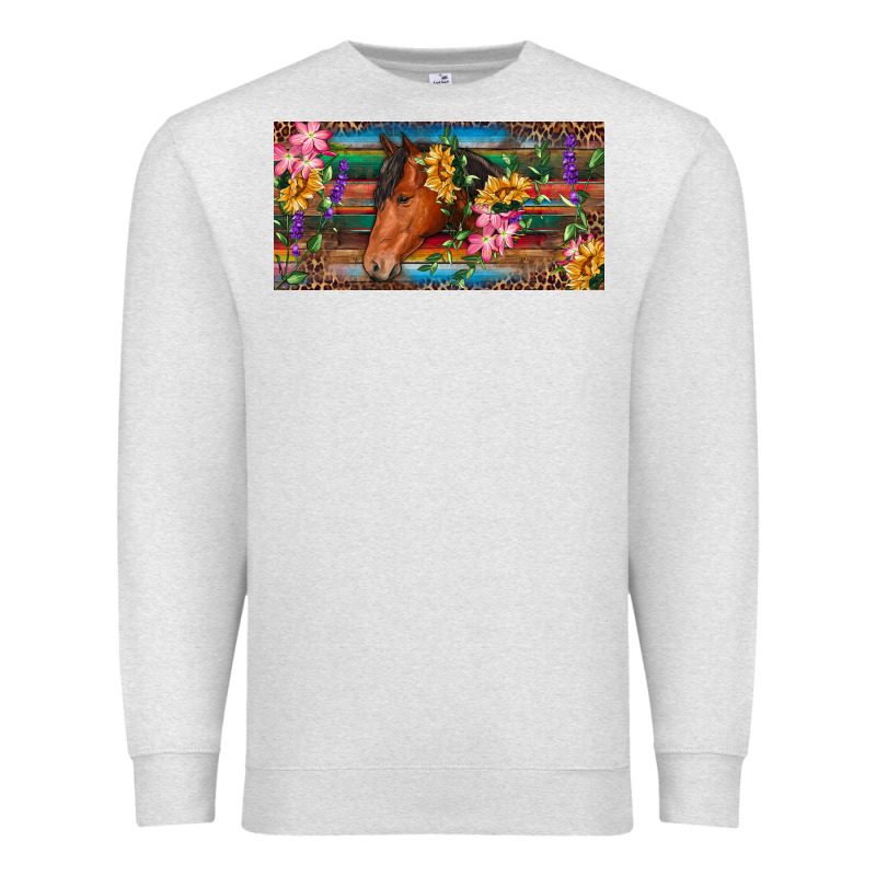 Brown Horse With Flowers And Leopard Premium Sweatshirt by RanaPortraitStore | Teevron