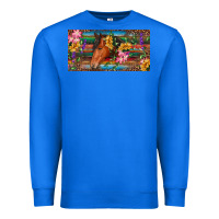 True Royal Brown horse with flowers and leopard Premium Sweatshirt - RanaPortraitStore