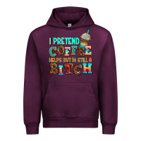 Mauve Wine ı pretend coffee helps but ı am still a bitch Urban Hoodie - AdoDesignShop