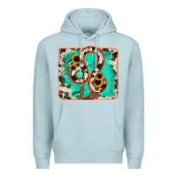 Blue Mist leo turquoise cowhide Premium Hoodie - RanaPortraitStore