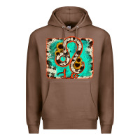 Chestnut leo turquoise cowhide Premium Hoodie - RanaPortraitStore