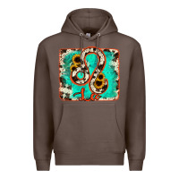 Coffee leo turquoise cowhide Premium Hoodie - RanaPortraitStore