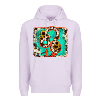 Lilac leo turquoise cowhide Premium Hoodie - RanaPortraitStore