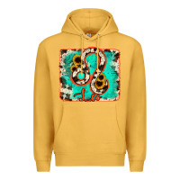 Mustard leo turquoise cowhide Premium Hoodie - RanaPortraitStore