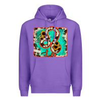 Purple leo turquoise cowhide Premium Hoodie - RanaPortraitStore