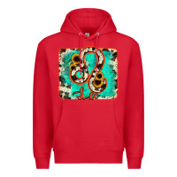 Red leo turquoise cowhide Premium Hoodie - RanaPortraitStore