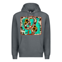 Rock leo turquoise cowhide Premium Hoodie - RanaPortraitStore