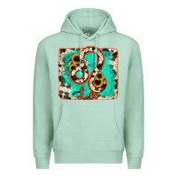 Seafoam leo turquoise cowhide Premium Hoodie - RanaPortraitStore
