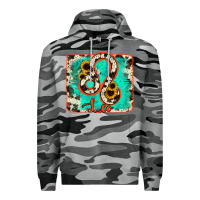 Slate Camo leo turquoise cowhide Premium Hoodie - RanaPortraitStore