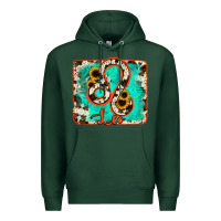 Sports Green leo turquoise cowhide Premium Hoodie - RanaPortraitStore