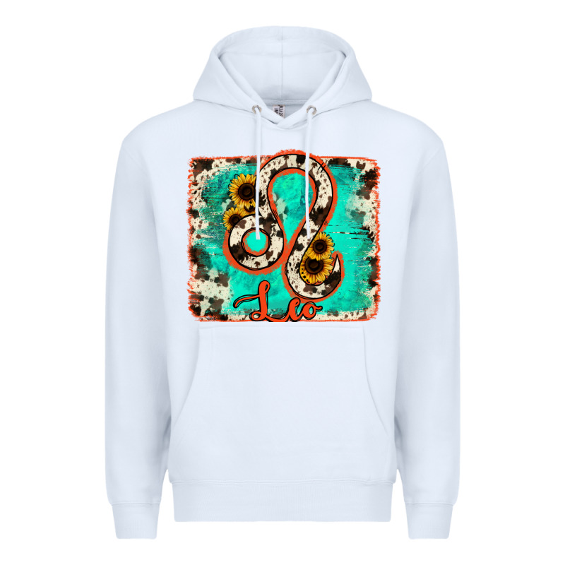 Leo Turquoise Cowhide Premium Hoodie by RanaPortraitStore | Teevron