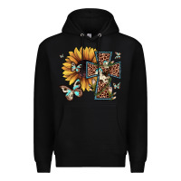 Black leopard cross sunflower butterfly Premium Hoodie - JahusDesignShop