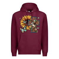 Burgundy leopard cross sunflower butterfly Premium Hoodie - JahusDesignShop