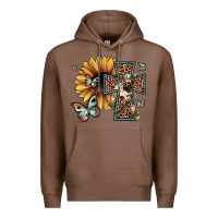 Chestnut leopard cross sunflower butterfly Premium Hoodie - JahusDesignShop