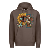 Coffee leopard cross sunflower butterfly Premium Hoodie - JahusDesignShop