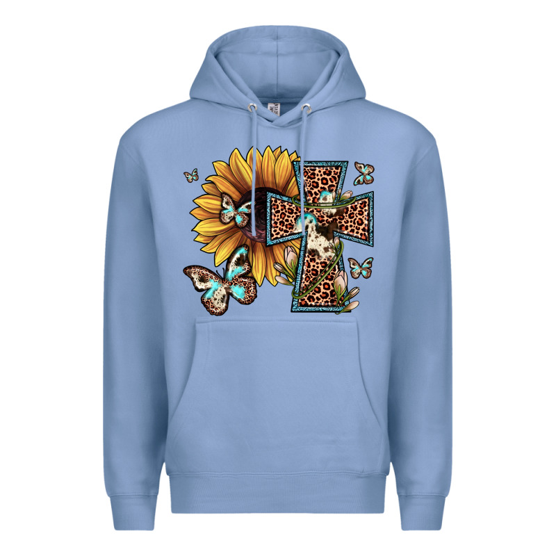 Leopard Cross Sunflower Butterfly Premium Hoodie by JahusDesignShop | Teevron