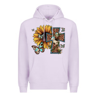 Lilac leopard cross sunflower butterfly Premium Hoodie - JahusDesignShop