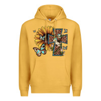 Mustard leopard cross sunflower butterfly Premium Hoodie - JahusDesignShop