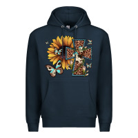 Navy leopard cross sunflower butterfly Premium Hoodie - JahusDesignShop