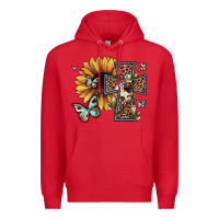Red leopard cross sunflower butterfly Premium Hoodie - JahusDesignShop