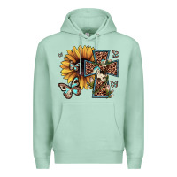 Seafoam leopard cross sunflower butterfly Premium Hoodie - JahusDesignShop