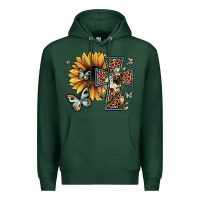 Sports Green leopard cross sunflower butterfly Premium Hoodie - JahusDesignShop