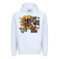 White leopard cross sunflower butterfly Premium Hoodie - JahusDesignShop