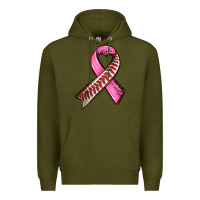 Army Green breast cancer sport ribbons Premium Hoodie - AdoDesignShop