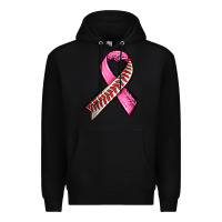 Black breast cancer sport ribbons Premium Hoodie - AdoDesignShop