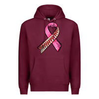 Burgundy breast cancer sport ribbons Premium Hoodie - AdoDesignShop