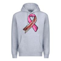 Heather Grey breast cancer sport ribbons Premium Hoodie - AdoDesignShop