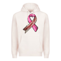 Pale Pink breast cancer sport ribbons Premium Hoodie - AdoDesignShop