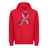Red breast cancer sport ribbons Premium Hoodie - AdoDesignShop