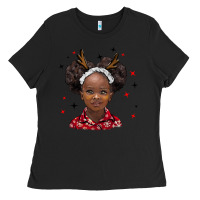 Black christmas african girl Ladies Tee - BarkalooDesign