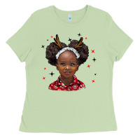Matcha christmas african girl Ladies Tee - BarkalooDesign