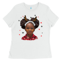 White christmas african girl Ladies Tee - BarkalooDesign