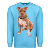 Ocean Blue Brown Pitbull Premium Sweatshirt - RanaPortraitStore