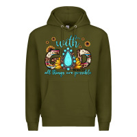 Army Green with god all things are possible matthew 19 26 Premium Hoodie - JahusDesignShop