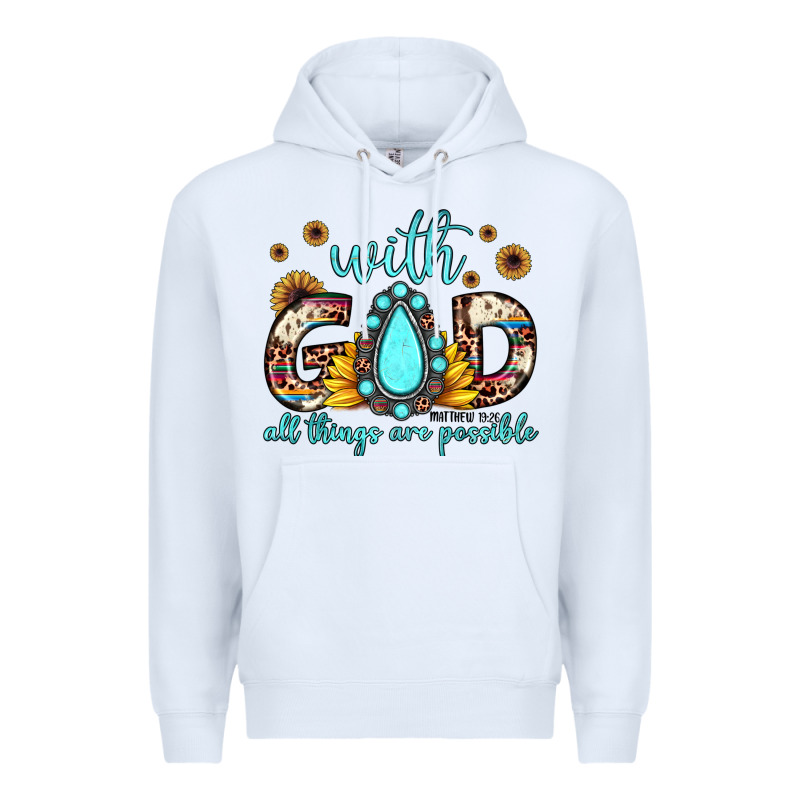 With God All Things Are Possible Matthew 19 26 Premium Hoodie by JahusDesignShop | Teevron