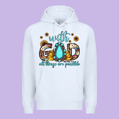 With God All Things Are Possible Matthew 19 26 Premium Hoodie Designed By Jahusdesignshop