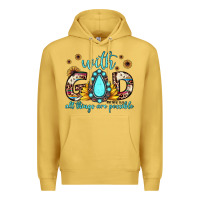 Antique Gold with god all things are possible matthew 19 26 Premium Hoodie - JahusDesignShop