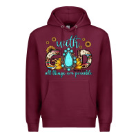 Burgundy with god all things are possible matthew 19 26 Premium Hoodie - JahusDesignShop