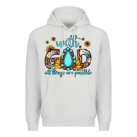 Dove Grey with god all things are possible matthew 19 26 Premium Hoodie - JahusDesignShop
